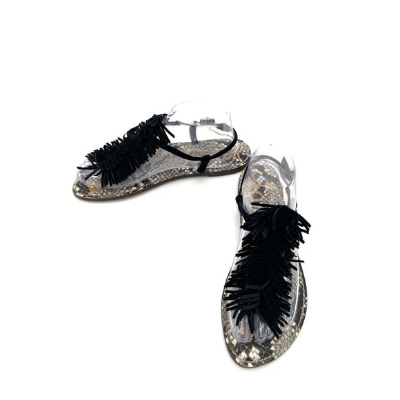 Sam Edelman Gela Black Suede Leather Fringe Sandals Women's Size 8.5 Summer - Picture 6 of 16